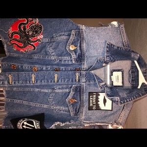 Denim vest w/ patches